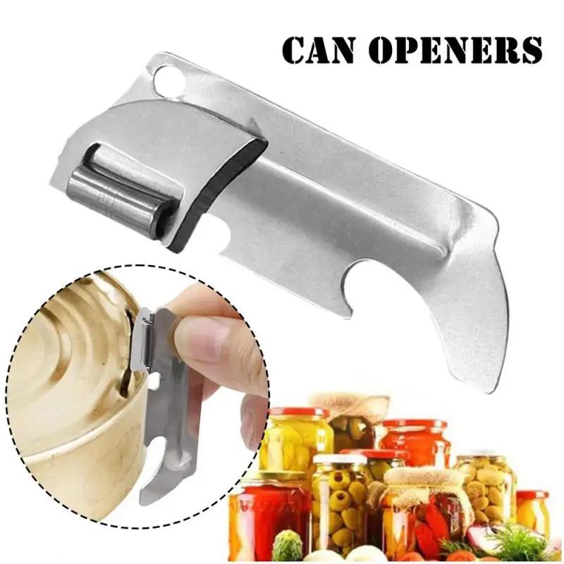 New Multifunction Can Opener Folding Mini Opener Safety Side Cut Manual Tin Polished Stainless Steel Opener Cans Kitchen Tool