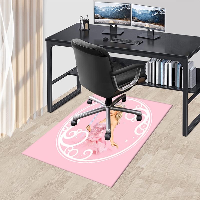 

Princess, Magic Wand Pattern Polyester Office Carpet Chair Mats, Home Decor Dormitory Floor Protector with Anti-Skid Backing, Large Area Cov 60cm by 90cm