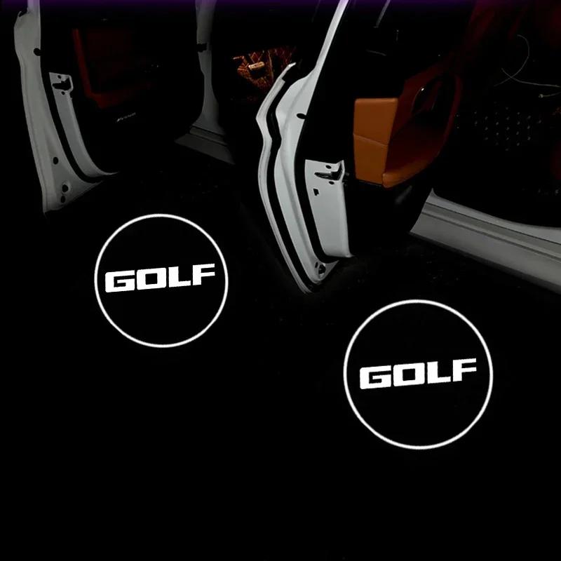 2Pcs LED for VOLKSWAGEN VW GOLF 2002-2008 2005 2007 Car Door Welcome Light Logo Courtesy Projector Ghost Shadow Lights Lamps