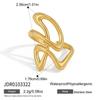 18K Gold Plated Mesh Hollow Ring For Women Stainless Steel Chunky Rings No Tarnish Wide Band Finger Rings Statement Jewelry