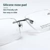 Lzabella Titanium Rectangular Rimless Eyeglasses Frame Simple And Stylish Men and Women Lightweight Frameless Glasses 1603