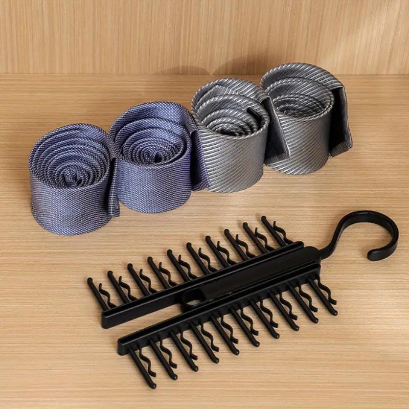 1/2pc 20-Hook Adjustable Tie Storage Rack Rotatable Necktie Tie Hanger Home Wardrobe Organizer for Belts Scarves Tie Clamp