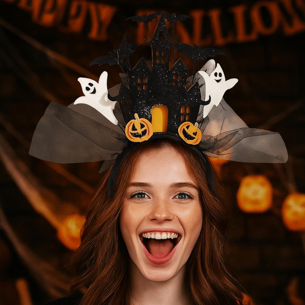 Castle Halloween Hair Hoop White Ghost Ghost Hairband Halloween Headband  Festive Decorations