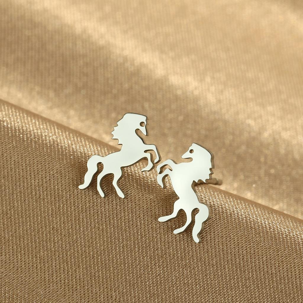 Kinitial Laser Carved Fashionable Stainless Steel Earrings Horse Earrings, Cut Earrings, Study Earrings Earings Anniversary Gift