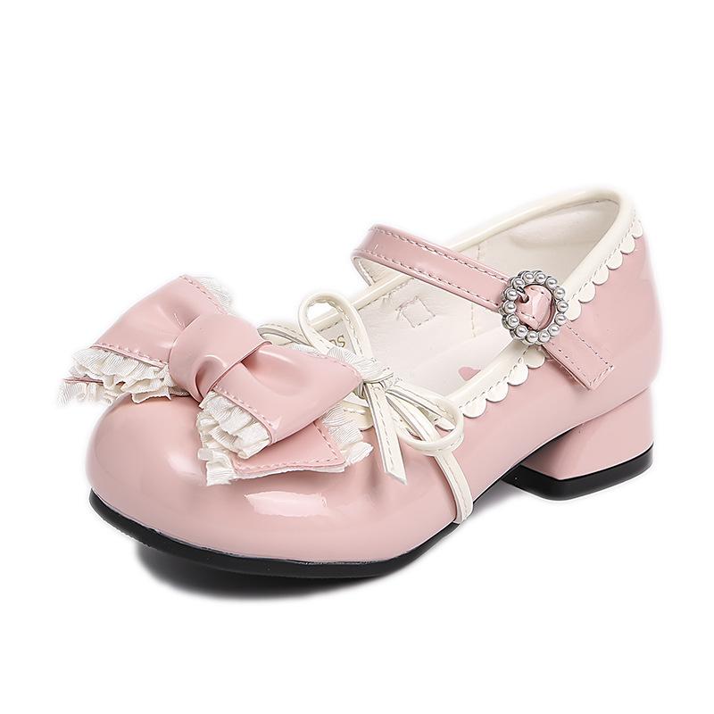 Girls Princess Shoes Small Leather Shoes Children's Shoes Soft Sole Fashion Little Girls Shoes Big Kids Lolita High Heels