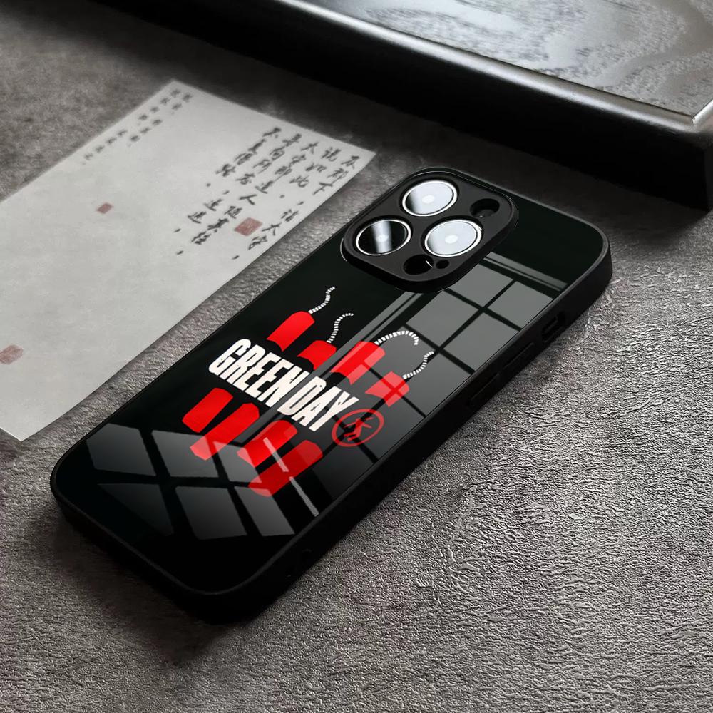 

G-Green Day Band Phone Case For 17 Pro Max IPhone 16 Pro 15 12 11 13 Mini X XR XS 14 Plus SE Glass Cover iPhone 12 Pro Max