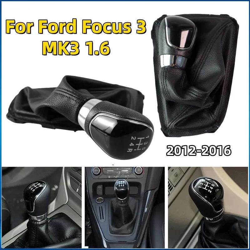 For Ford Focus 3 MK3 1.6 2012-2016 5 6 Speed Car Shift Handball Dust Cover Black Cover Accessories Leather Gaiter Lever Stick