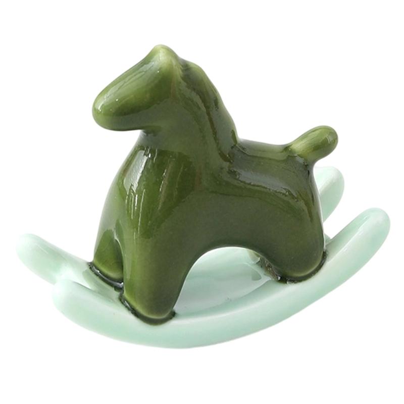 Creative Ceramic Rocking Horse Figurine Exquisited Design Animal Decoration Adds Charm To Any Room