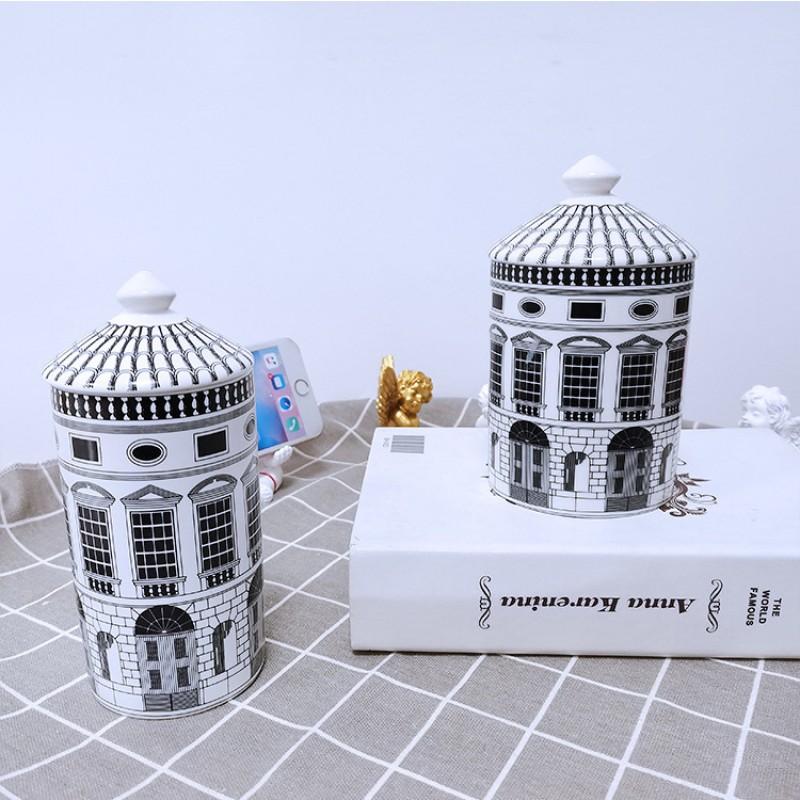 European Style White Ceramic Storage Jar Candles Jewelry Makeup Home Decor