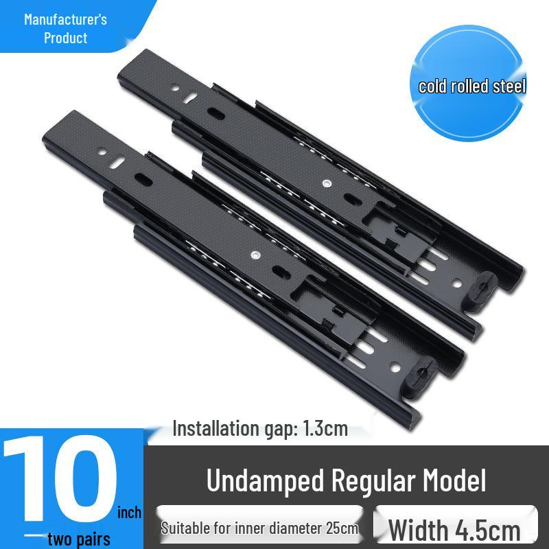 Stainless Steel Soft-Close Drawer Slides: Three-Section, Self-Opening, Silent Runners