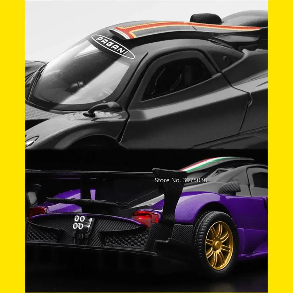 1/31 Pagani Zonda Revolucion Sportwagenmodell aus Legierung, Spielzeugautos aus Metalldruckguss im Maßstab 1:31 mit Sound- und Lichtsammlung, Spielzeug für Jungen