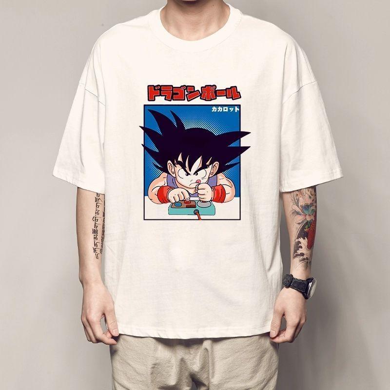 Last Language  Dragon Ball Little Wukong T-shirt Trunks Short-sleeved Dragon Ball Garin Fairy Peach White Clothes