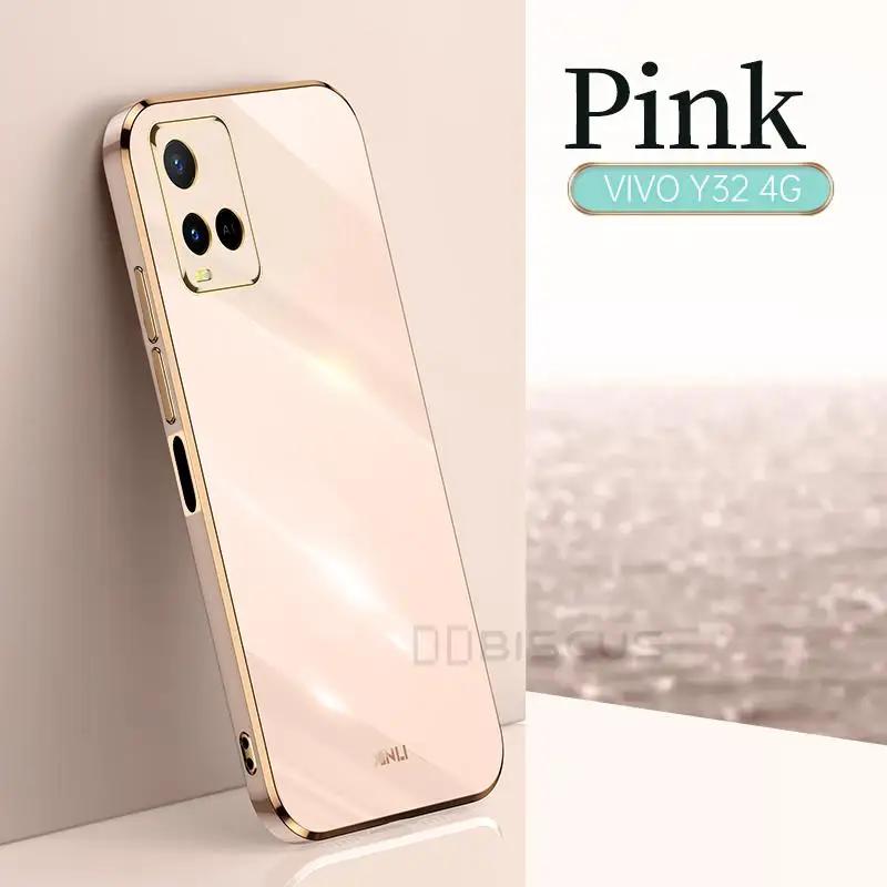Luxury Plating Case For Vivo Y22S Y16 Y35 Y55 Y01 Y55 Y53S Y33S Y21 Y76 Y52 Y72 5G V21E V23 V25E V25 Soft Silicone Carcasa Coque