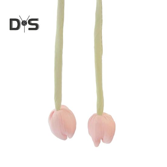 Stužkový popruh s tulipánovými poupaty, látkový, s tulipánovými poupaty, vlasový doplněk, ručně vyrobený, tulipánová spona na závěsy pro DIY projekty, domácí dekorace