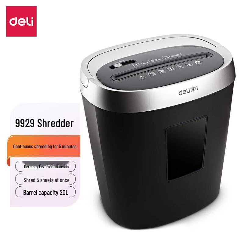 

Deli 9929 Desktop Micro-Cut Paper Shredder CN plug (adapter included)
