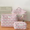 Vintage Quilted Portable Ladies Storage Bag Makeup Case Female Small Purse Handbags Red Tulip Flower Women's Cosmetic Bags