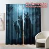 Set Of 2 Contemporary Flat Printing Curtains Without Rod Moonlit Wolves Modern Versatile Polyester Curtain