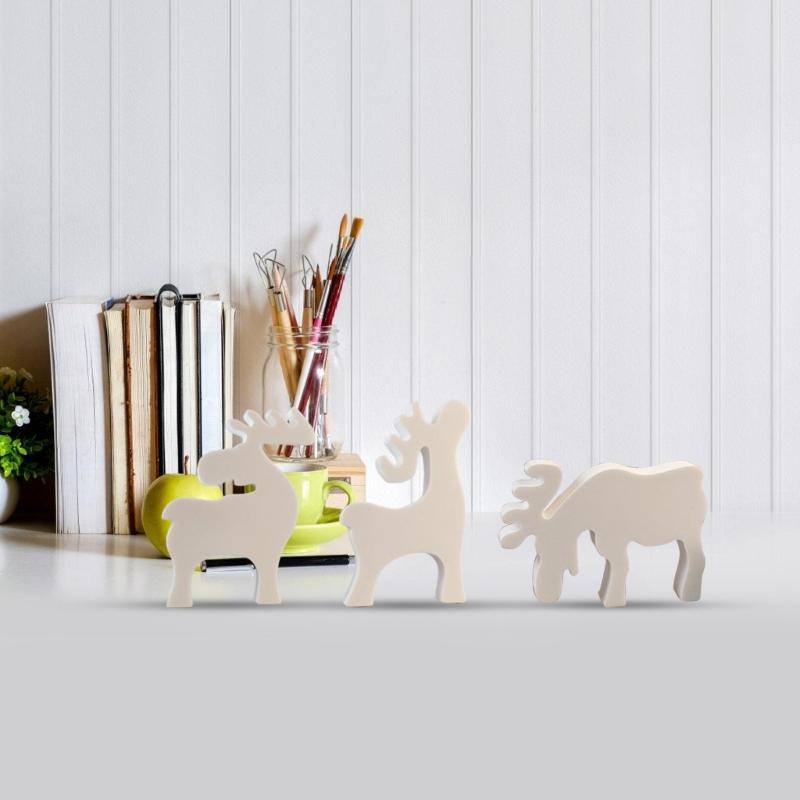 3-in-1 Christmas Reindeer Resin Silicone Molds for Epoxy Resin, Candle, Baking, Chocolate, Fondant, Plaster Decoration