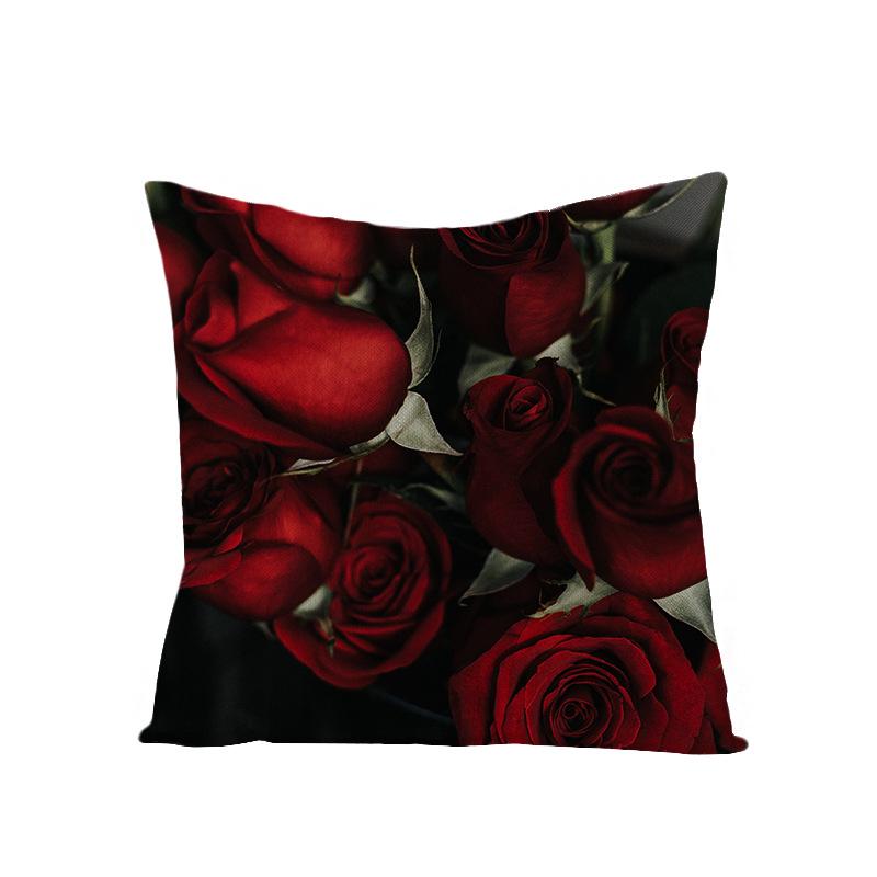 Modern Simple 3D Flower Polyester Pillow Cover for Home New Chinese Style Pillow Sofa Car Cushion Cover
