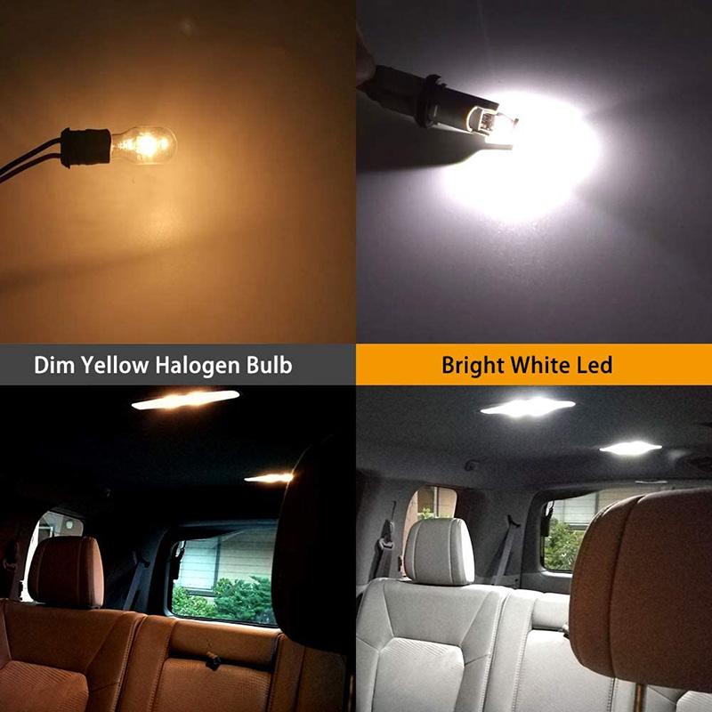 2/10 PCS T10 W5W LED Bulbs CANBUS Car Interior Dome Door Map Trunk License Plate Lights 12V 3030-3SMD 200LM 6000K Bright White Bulbs 7