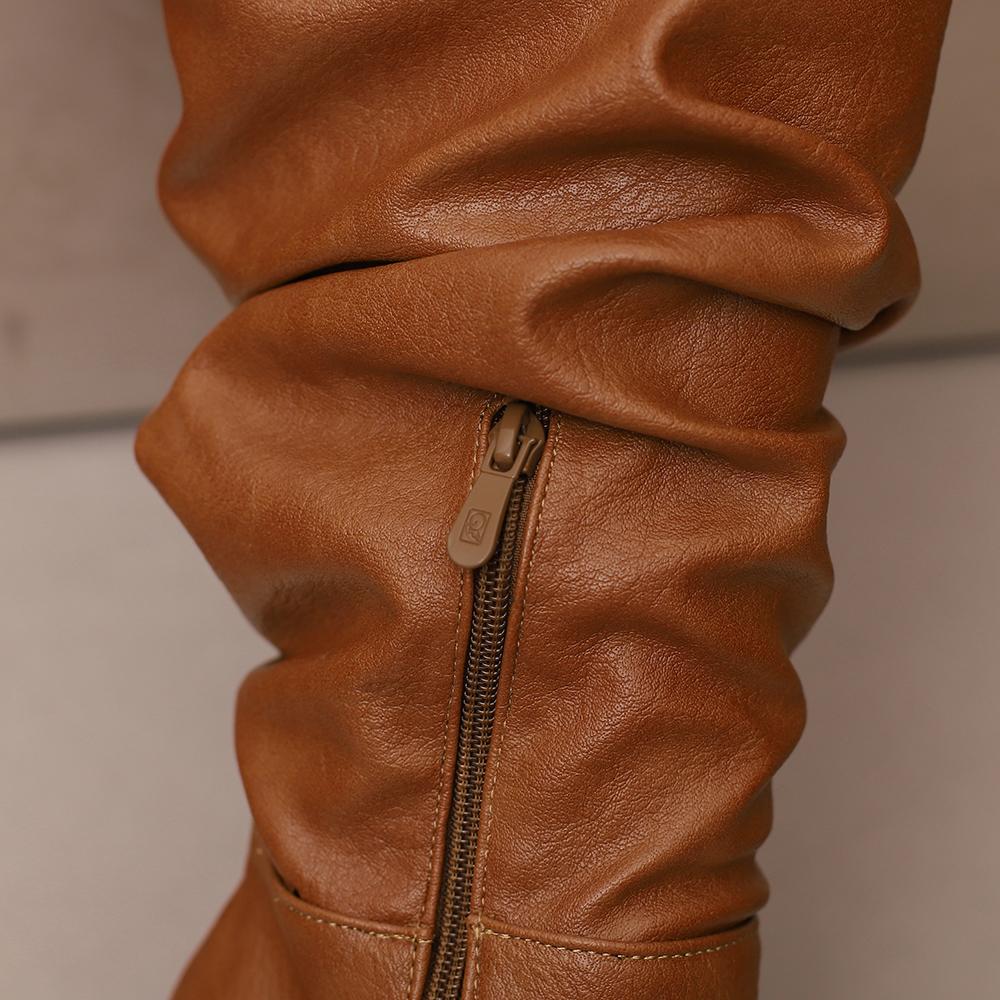 Yellow Pink Women Knee High Boots High Heel Big Size 50