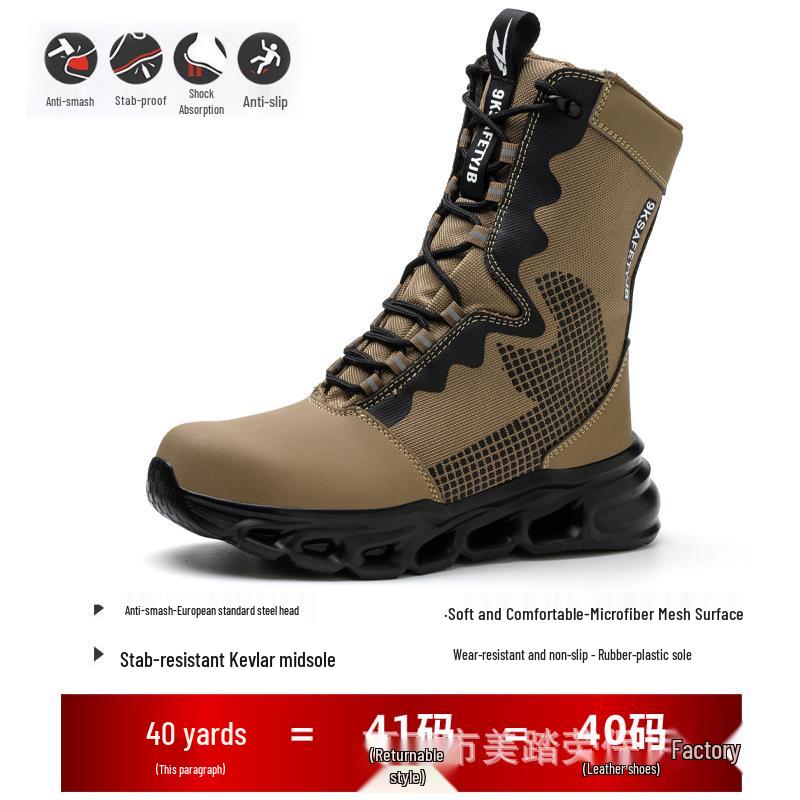 Steel Toe Breathable Work Shoes: Anti-Smash, Anti-Puncture, Comfortable, Lightweight, Safety Shoes for Long Hours Standing.