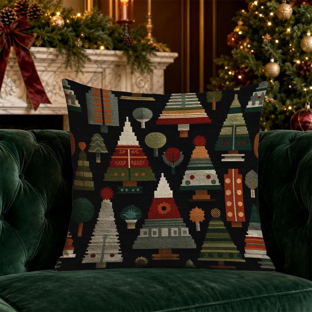 Christmas Themed Pillow Covers Pattern Cushion Cover Suitable for Sofa Bedroom Car Pillow Cover