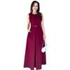 Robe sans manches pour femme, couleur unie, col rond, avec poches - Collection Été 2025