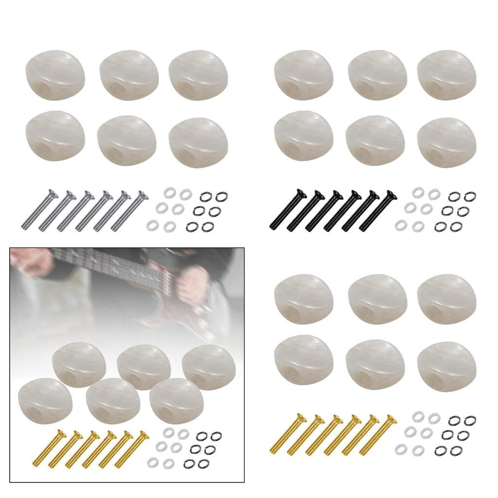 6Pcs Guitar Tuning Pegs Button Machine Head Tuner Knobs Durable with Ferrule and