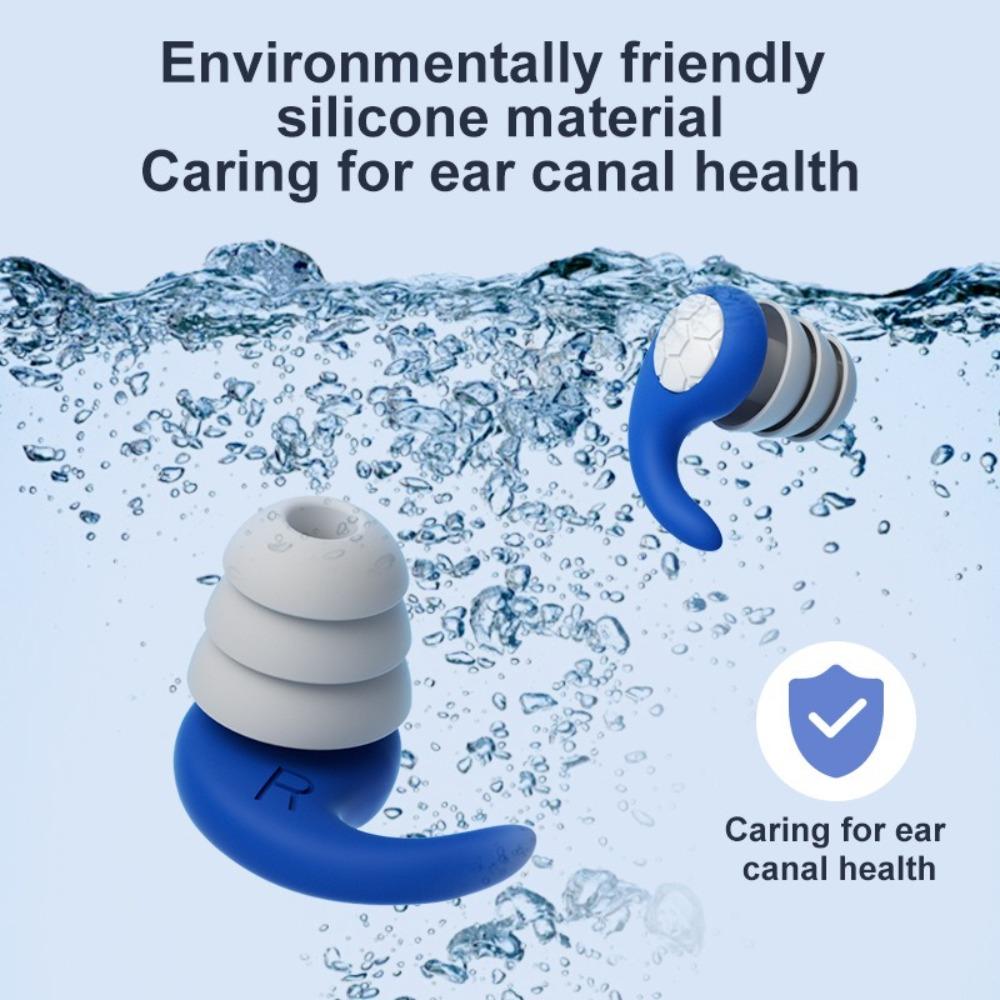 1 Set Anti-Noise Swimming Earplugs Waterproof P Silicone Ear Plug  for Travel Work
