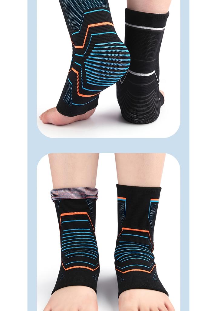 1Pc 3D Knit Elastic Jersey Fabric Ankle Support Compression Sleeve for Outdoor Mountaineering Fitness Sports Stabilization