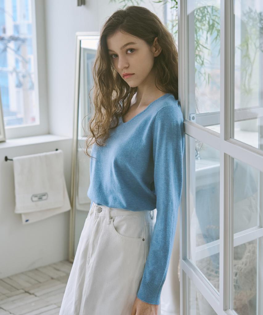 VISITINNEWYORK Basic V-Neck Knit (Vb2Lkf1)
