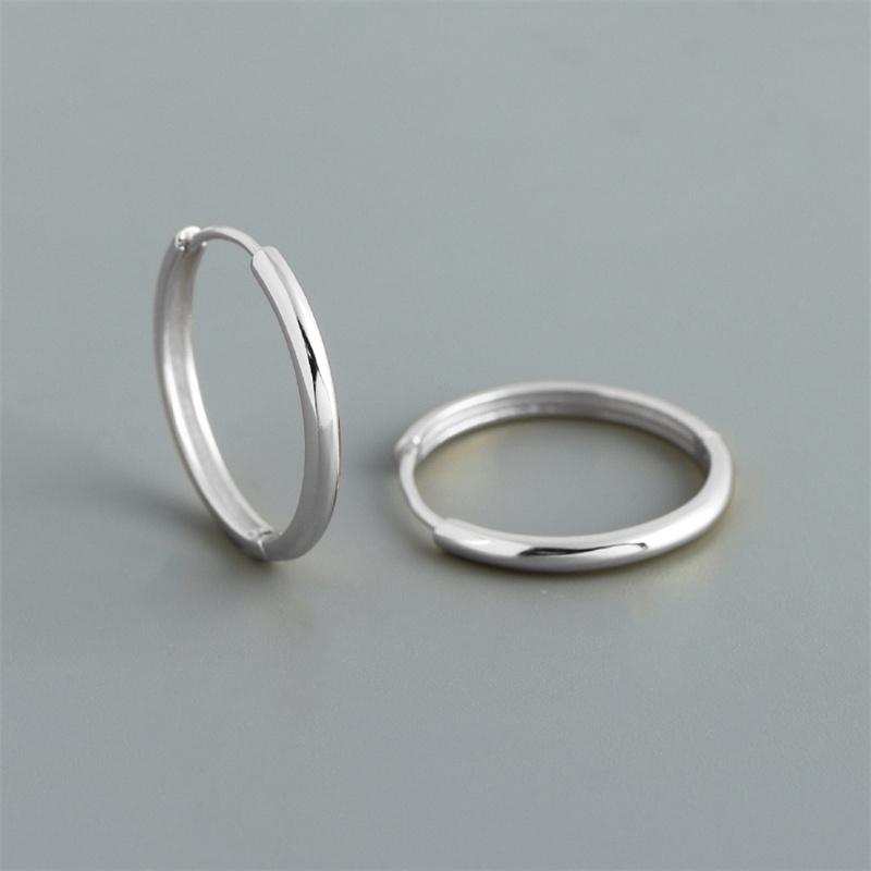 WANTME Pendientes de Aro Huggies Minimalistas Mate Góticos Unisex de Plata 925 para Mujeres Hombres Joyería de Hebilla para Oreja Piercing