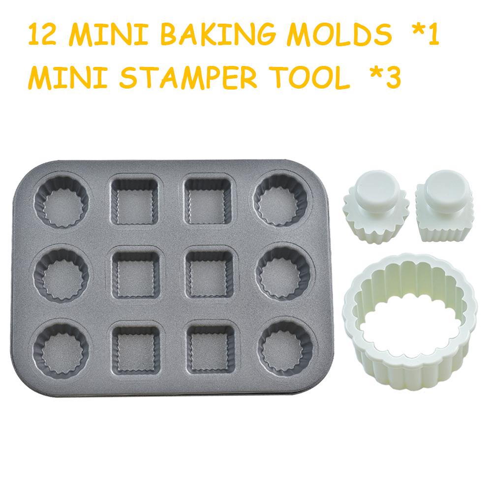 6/12Cups Cake Mold Mini Egg Tart Bread Burger Muffin Cupcake Mold For Household DIY Dessert Baking Pan Oven Trays Cake Tools