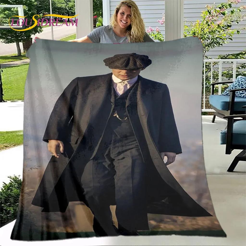P-Coperta Morbida in Peluche Peaky Blinders Tommy Shelby,Coperta in Flanella Coperta Plaid per Soggiorno Camera da Letto Letto Divano Coperta da Picnic Bambino