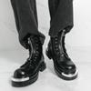 Men Motorcycle Black Thick Sole Height Increase High Boots Street Style Cool Elevator Punk Boots Large Size