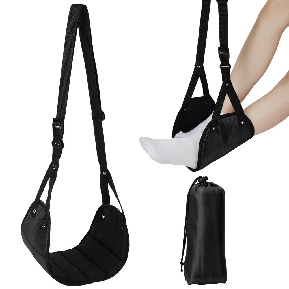 

Подставка для ног в самолете, портативный гамак для ног, предметы первой необходимости для длительного полета, офисные подставки для ног, подставка для ног для путешествий, дома чёрный