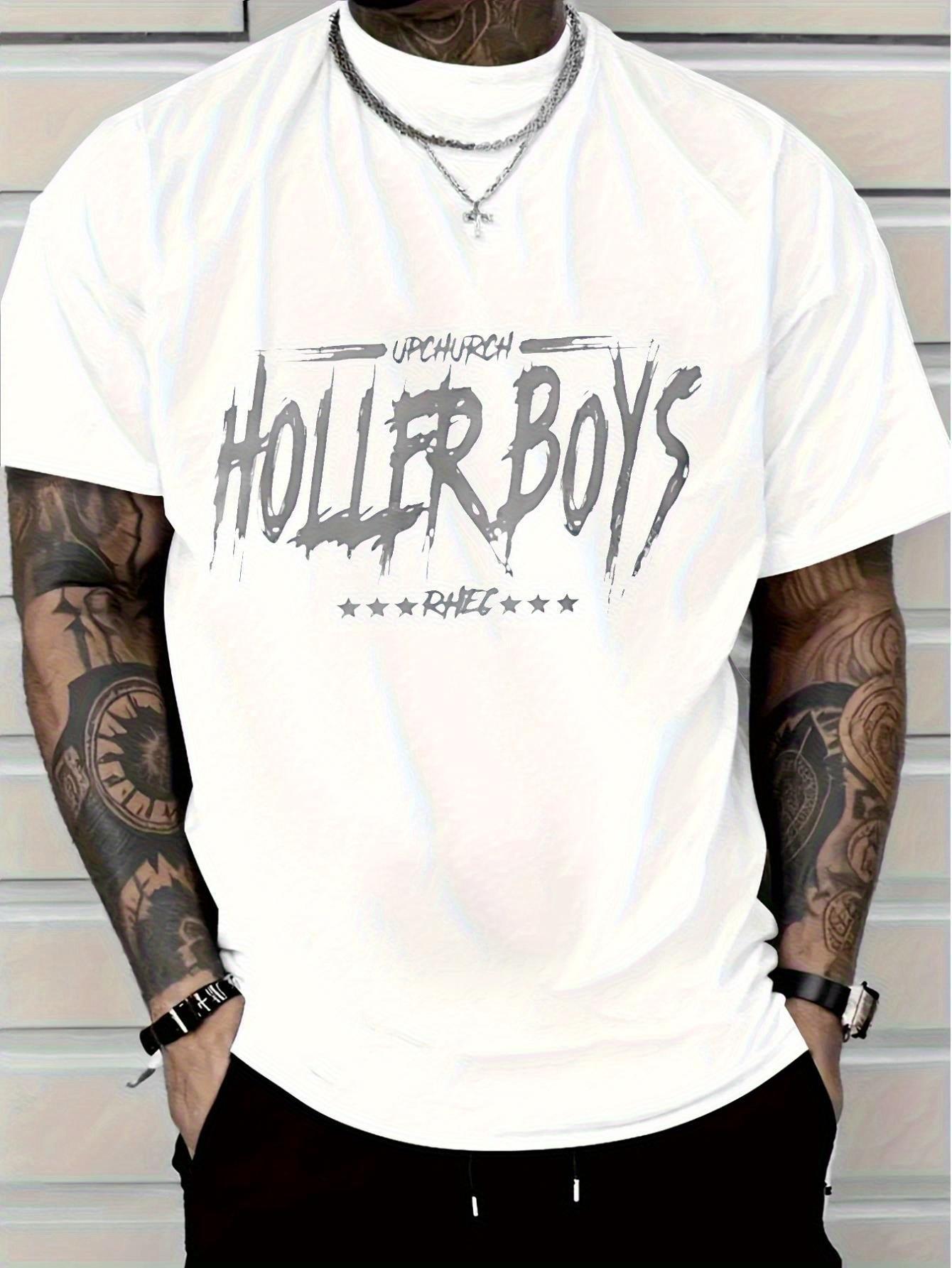 Holler 2025 Cotton T-shirt - Light Grey Upchurch RHEC Distressed Print Short Sleeve Crew Neck XXXXL