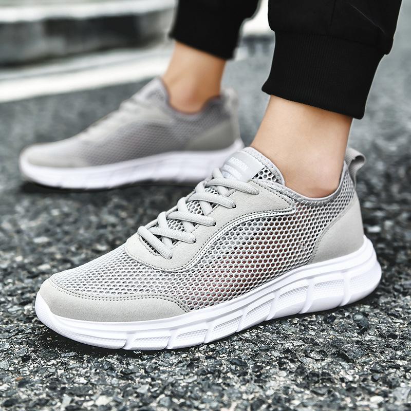 Mesh shoes breathable hollow mesh sneakers men's large size lightweight mesh casual running shoes