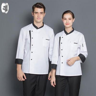 Haut d'uniforme de chef unisexe à manches longues