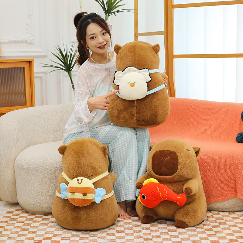 Popular Capybara & Turtle Backpack Plush Toy Pillow - Large Doll Gift