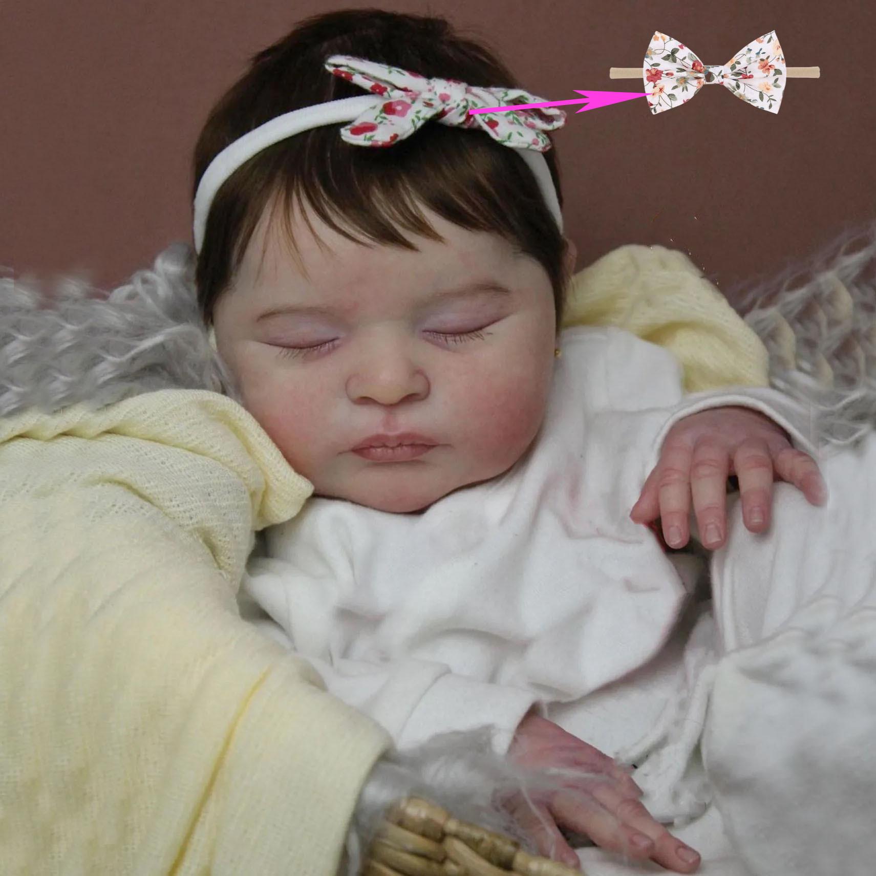 

BZDOLL 50 СМ Мягкий винил Спящий Реборн Кукла Игрушка Для Девочки 20 Дюймов 3D Кожа С Видимыми Венами Как Настоящий Ребенок Бебе cloth body doll