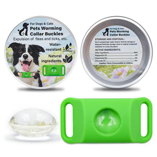 Flea Prevention Tag for Dogs Natural Ingredients Tick Repellent Tag Waterproof Collar Tag with 2 Refills Adjustable for Small Medium And Large Dogs