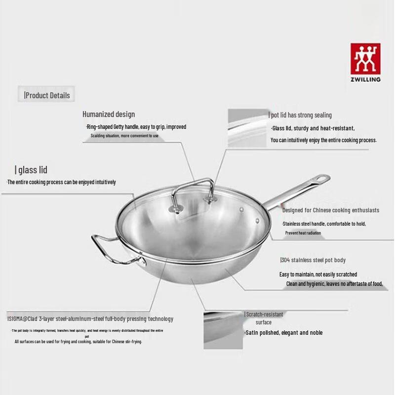 ZWILLING TWIN Classic II 30cm Aluminum Chinese Wok