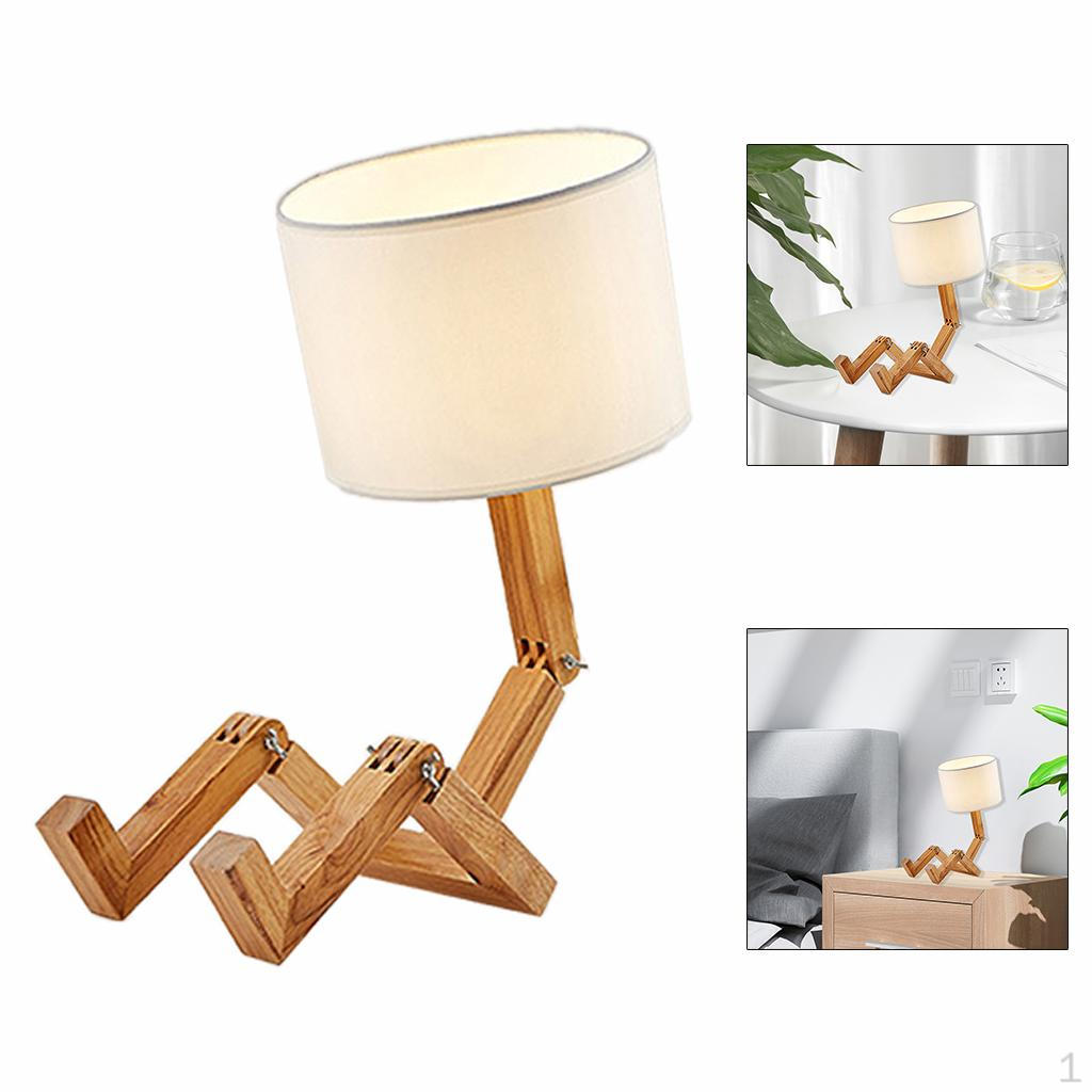 Adjustable Table Lamp Modern Desk Bedside Lights Fabric Shade