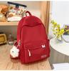 Schoolbag Female Students High School Students Solid Color Backpack