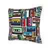 Retro Cassette Tape Pillow Cover, Colorful Music Mix Design Cushion Case For Living Room Bedroom Home Decor Gift