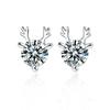925 Sterling Silver Earrings for Women Original Charm Double Hoop Earrings Pave CZ Fine Engagement Anniversary Jewelry E557