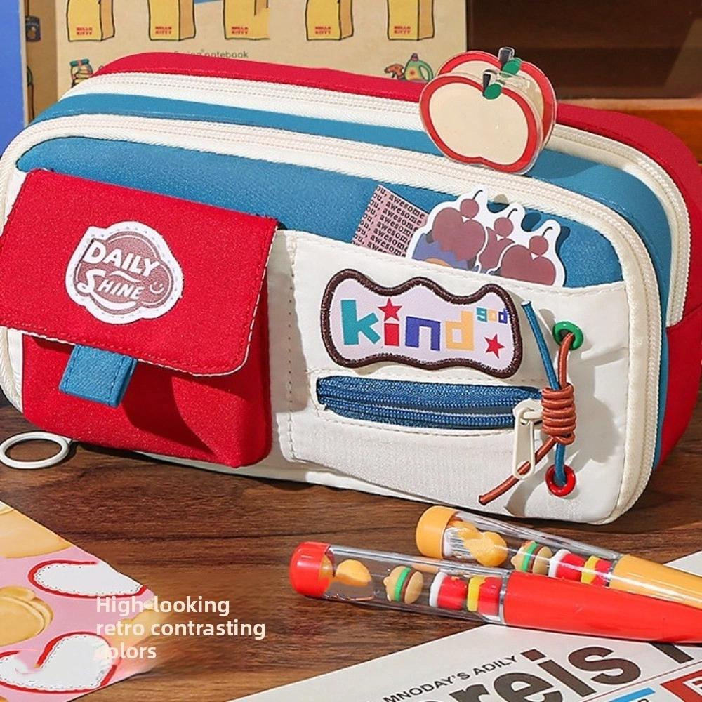 Large Capacity Dopamine Pencil Bag Cosmetics Storage Pen Pencil Case  Gilrs Boys