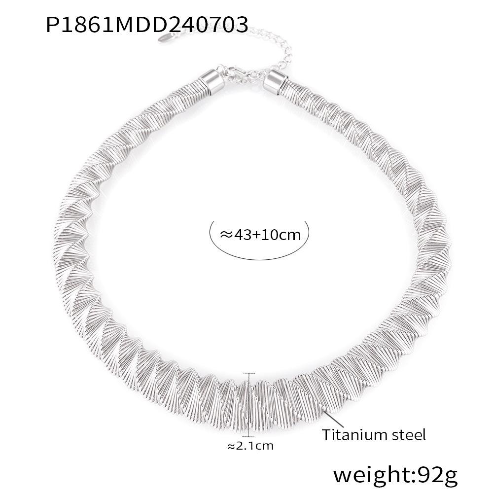 

Геометрическое Минималистичное Дизайн Ожерелье из Титановой Стали с Золотым Покрытием - Хип-Хоп Стиль Весенние Украшения